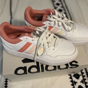 Adidas White and Pink Retro Sneakers